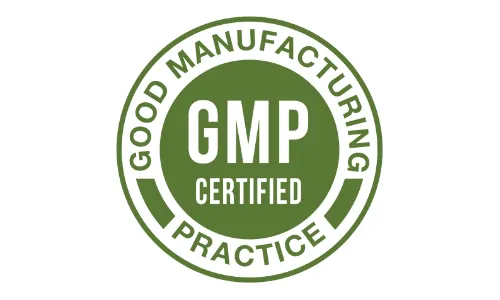 Longevity Activator GMP certified manufacturing badge